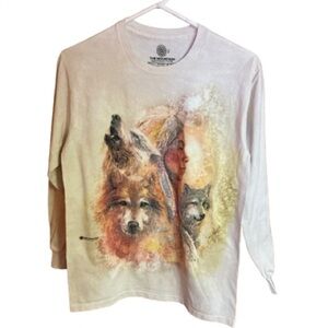 The mountain NWOT Native American wolves LS shirt